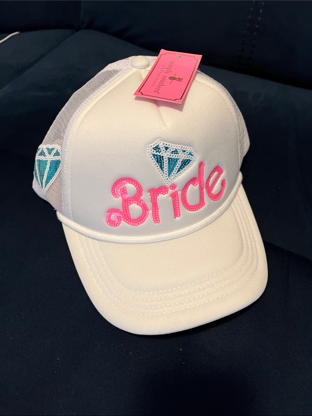 Simply Southern ‘Bride' NWT Snapback Hat Pink/Teal